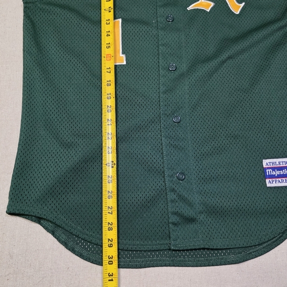 Vintage Majestic Oakland A's Sleeveless Button Down Baseball Jersey Size Medium - Picture 7 of 7